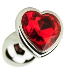 ns7168 precious metals heart shaped anal plug silver 1 4