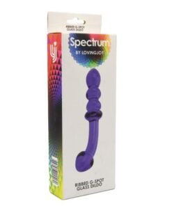 n11033 spectrum ribbed g spot glass dildo packaged 1