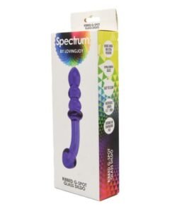 n11033 spectrum ribbed g spot glass dildo packaged 2