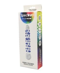 n11034 spectrum nubby textured glass dildo packaged 2