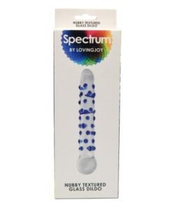 n11034 spectrum nubby textured glass dildo packaged