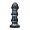 n11082 jet black jack large ribbed butt plug 5 75inches 1