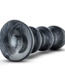 n11082 jet black jack large ribbed butt plug 5 75inches 4