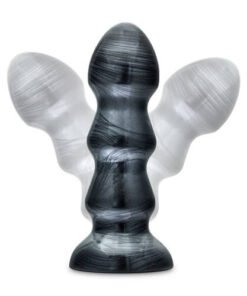 n11082 jet black jack large ribbed butt plug 5 75inches 5