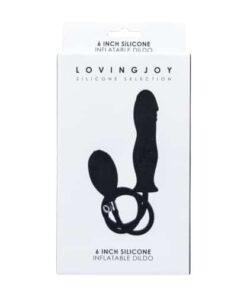 n11134 loving joy 6 inch silicone inflatable dildo pkg