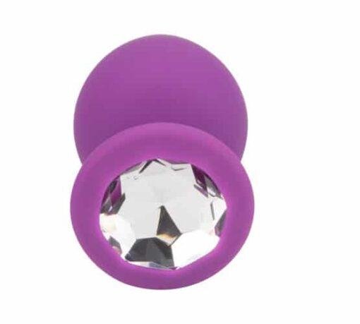 Loving Joy Jewelled Silicone Butt Plug Purple -Large - Image 6