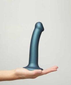 n11730 strap on me duck egg blue metallic shine mono density dildo medium 2