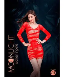 n11754 moonlight red net mini dress os 2