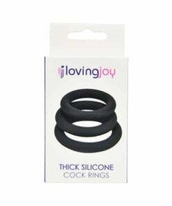 n11708 loving joy thick silicone cock rings 3 pack grey pkg