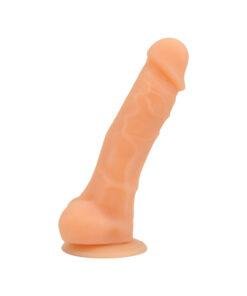 loving joy 7 inch realistic silicone dildo with suction cup and balls vanilla