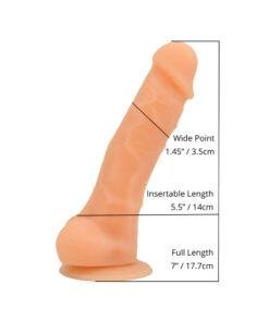 loving joy 7 inch realistic silicone dildo with suction cup and balls vanilla
