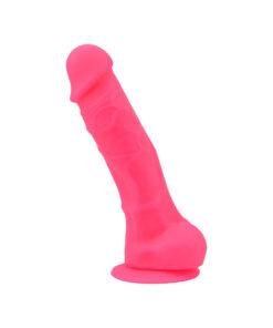 loving joy 7 inch realistic silicone dildo with suction cup and balls pink