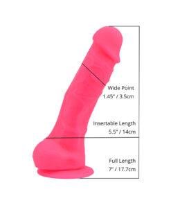 loving joy 7 inch realistic silicone dildo with suction cup and balls pink