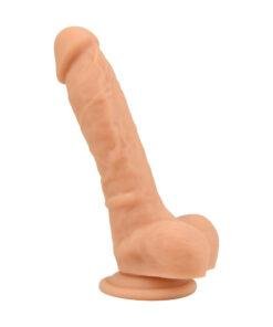 loving joy 8 inch realistic silicone dildo with suction cup and balls vanilla