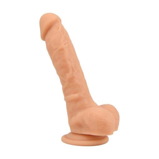loving joy 8 inch realistic silicone dildo with suction cup and balls vanilla