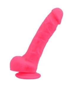loving joy 8 inch realistic silicone dildo with suction cup and balls pink
