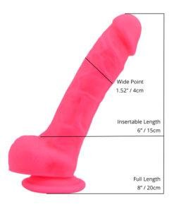 loving joy 8 inch realistic silicone dildo with suction cup and balls pink