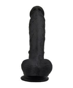 loving joy 8 inch realistic silicone dildo with suction cup and balls black