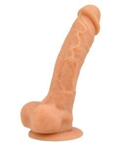 loving joy 9 inch realistic silicone dildo with suction cup and balls vanilla