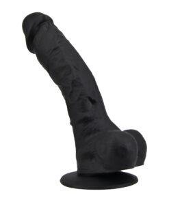loving joy 9 inch realistic silicone dildo with suction cup and balls black