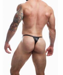 c4m boost black leatherette g string small