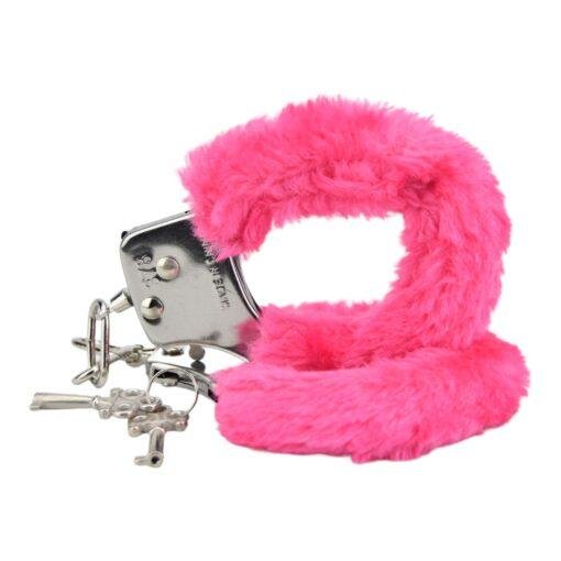 bound to play. heavy duty furry handcuffs pink