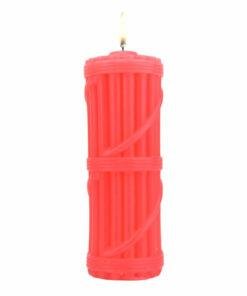 bound to play. hot wax candle red