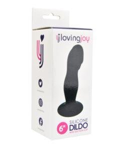 n10438 loving joy 6 inch silicone dildo with suction cup blk pkg 1 17