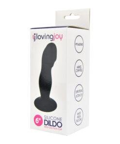 n10438 loving joy 6 inch silicone dildo with suction cup blk pkg 2 17