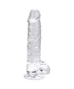 loving joy 7 inch dildo with balls clear 1