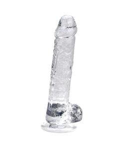 loving joy 7 inch dildo with balls clear 4