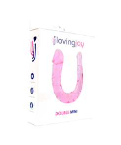 loving joy double mini dildo pink pkg 1