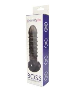 n10818 loving joy boss textured penis sleeve with ball loop 1 pkg