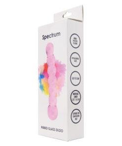 n11032 spectrum ribbed glass dildo new 1 pkg