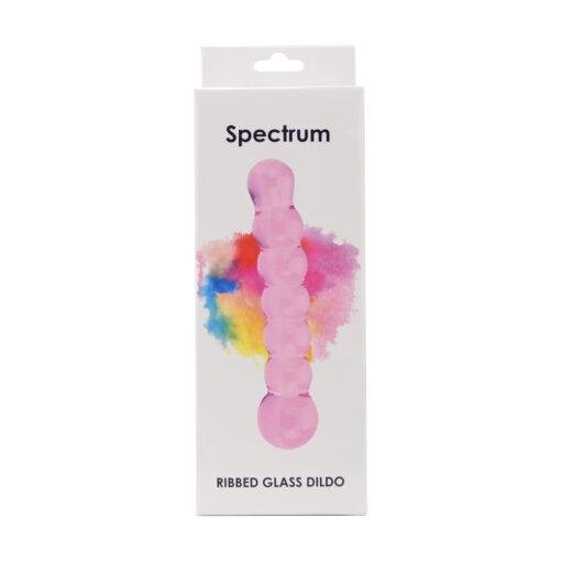 n11032 spectrum ribbed glass dildo new pkg