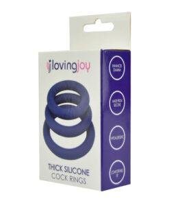 n11080 loving joy thick silicone cock rings 3 pack pkg 2