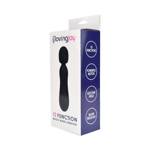 n11292 loving joy 10 function magic wand vibrator black pkg 1 1