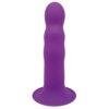 n11689 dual density cushioned core vibrating sc ribbed silicone dildo 7inch 1