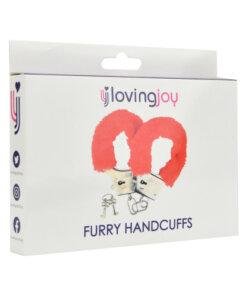 n11712 loving joy furry handcuffs red 1 pkg