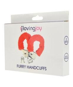 n11712 loving joy furry handcuffs red 2 pkg