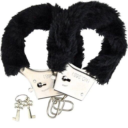 Loving Joy Furry Handcuffs - Black