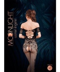 n11760 moonlight criss cross cut out crotchless floral bodystocking black os 3