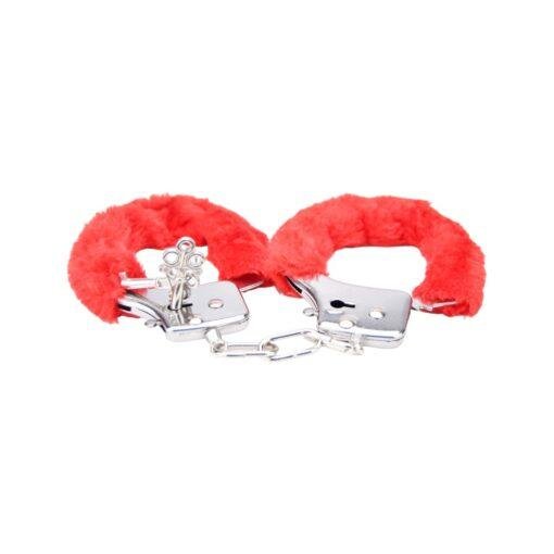 n11851 bound to play heavy duty furry handcuffs red 2