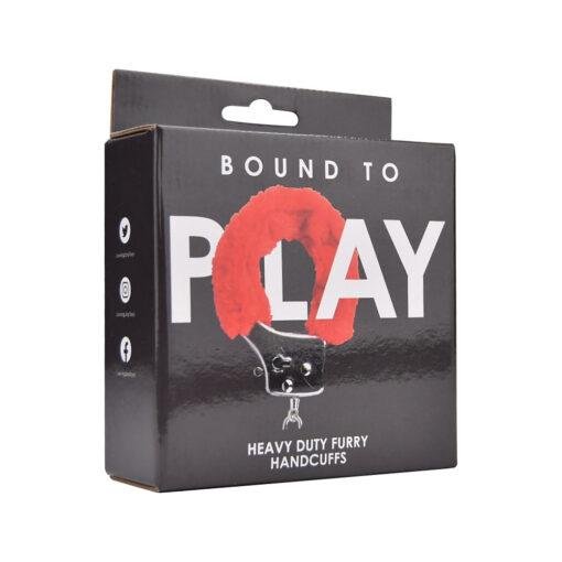 n11851 bound to play heavy duty furry handcuffs red pkg 1