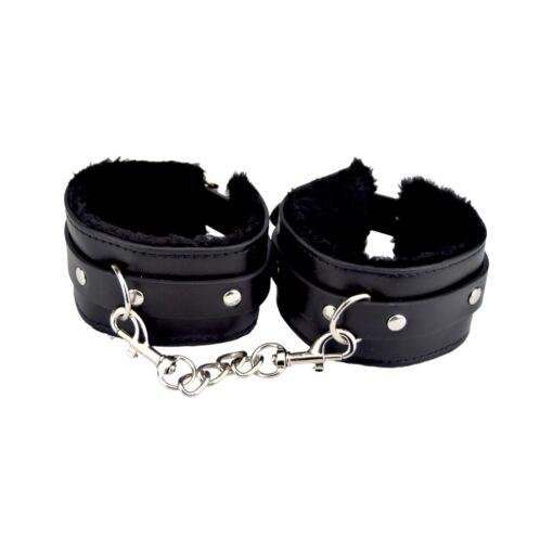 n11932 bound to please furry plush wrist cuffs black 2