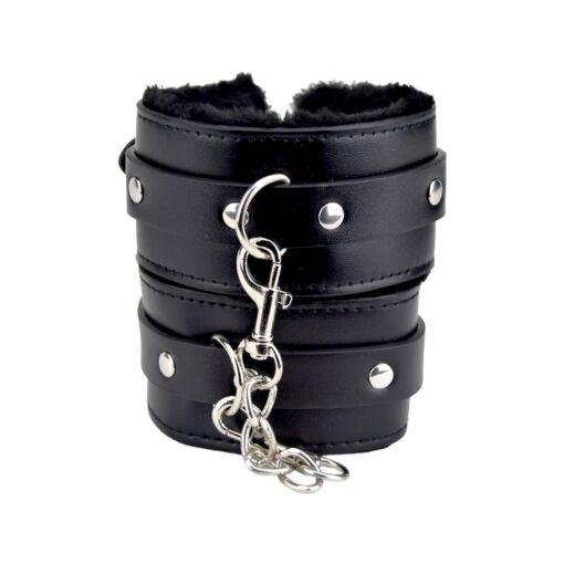 n11932 bound to please furry plush wrist cuffs black 4