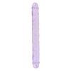 n11950 loving joy 12 inch double dildo purple lying down