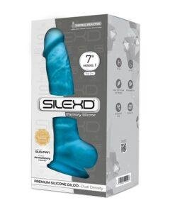 n11965 silexd 7inch realistic dildo blue 2