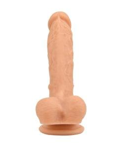 n12030 loving joy 8 inch realistic silicone dildo with suction cup and balls vanilla 1