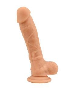 n12030 loving joy 8 inch realistic silicone dildo with suction cup and balls vanilla 3